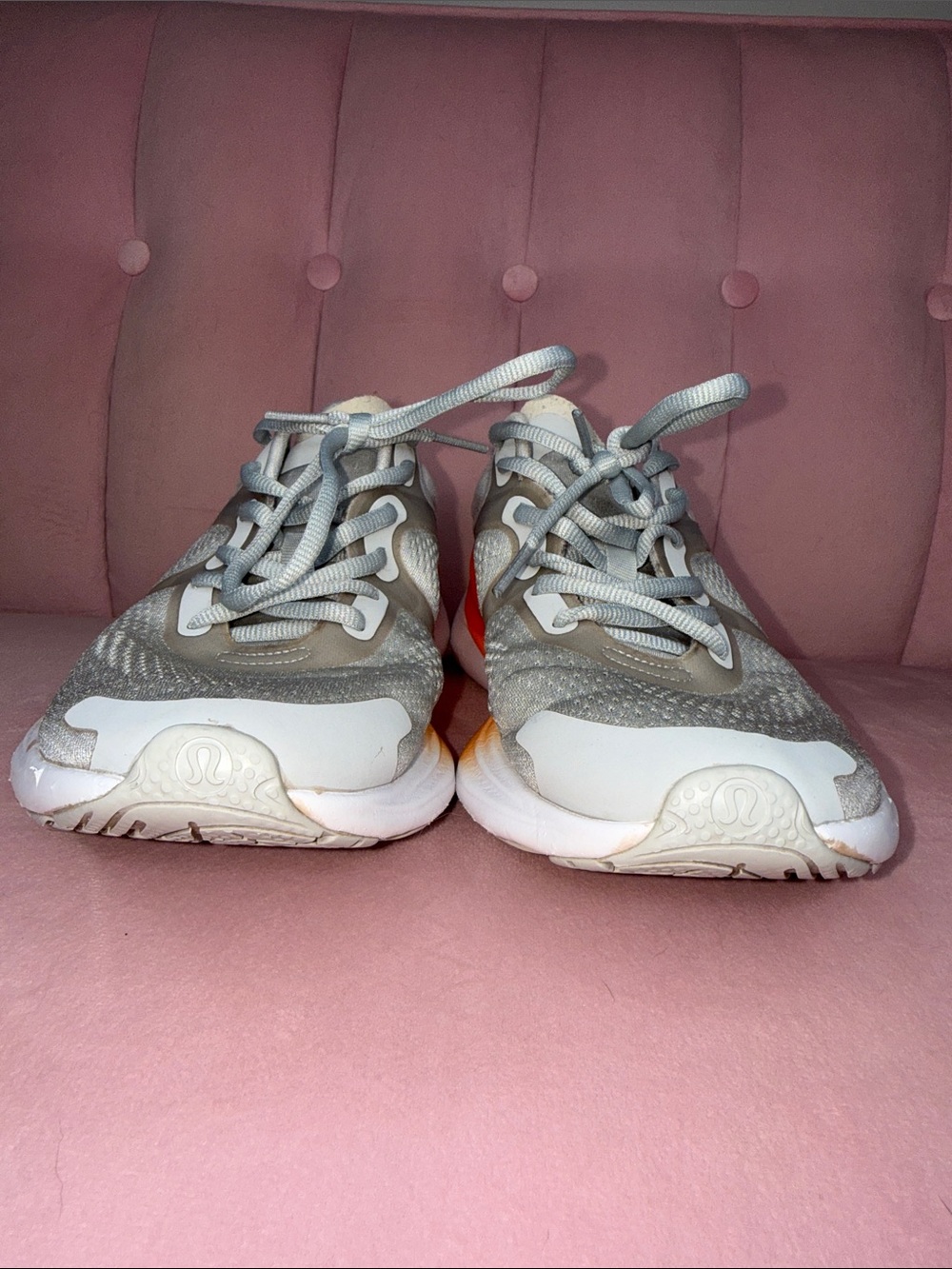 Lululemon Blissfeel Running Shoes Size 9 Vapor Highlight Orange White Sneakers - Picture 10 of 14